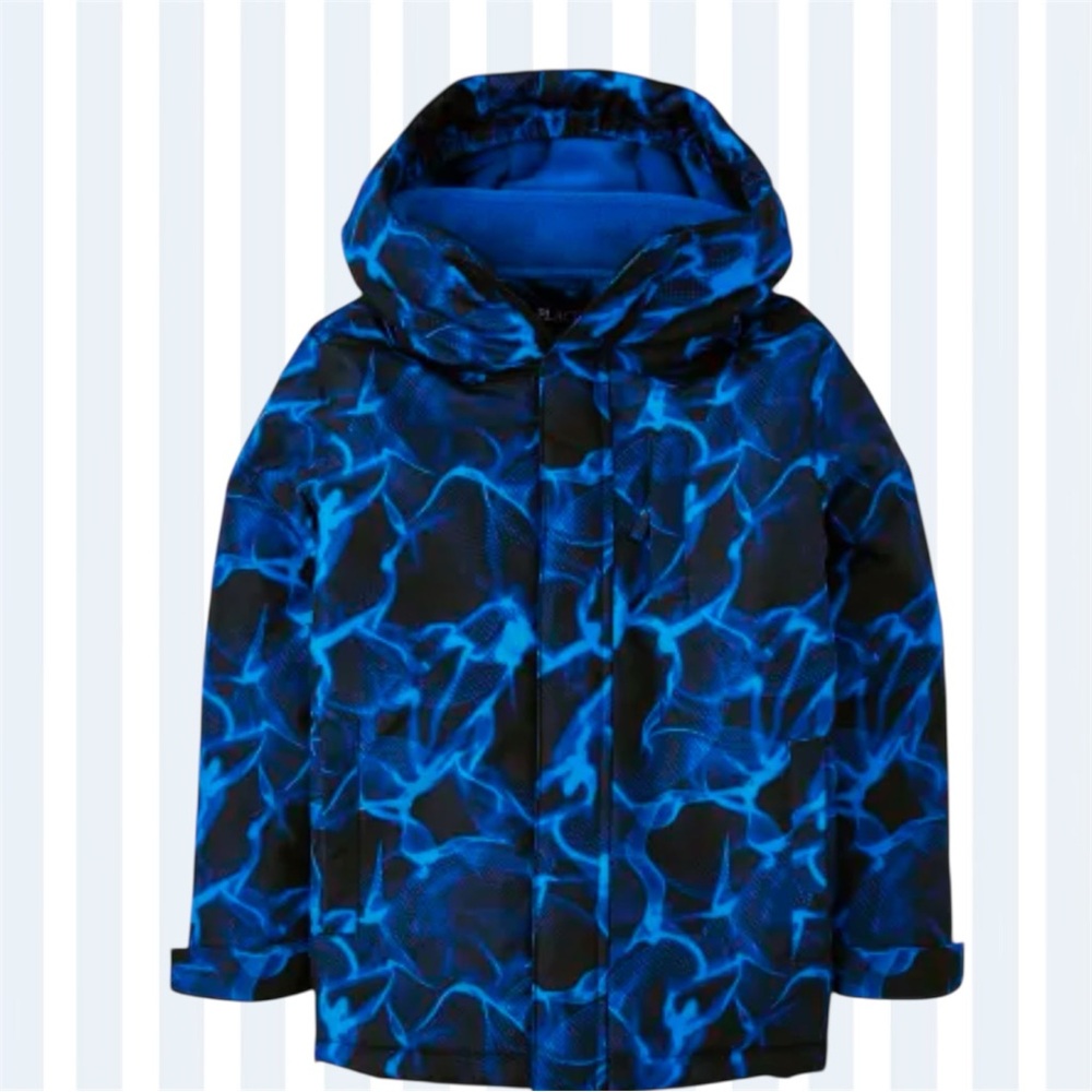 EUC! THE CHILDREN’S PLACE BOYS BLUE PRINT 3 IN 1 JACKET